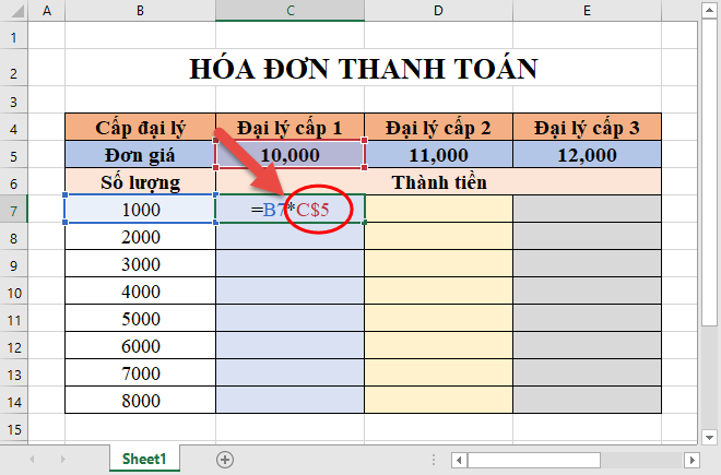 Nhấn phím F4 lần thứ hai để sửa 5 .  hàng ngang