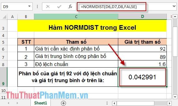 Hàm NORMDIST trong Excel 5