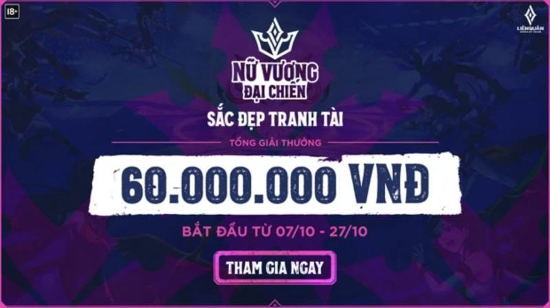 Nữ Hoàng Đại Chiến 2021 sẽ nhận giải thưởng 60 triệu đồng