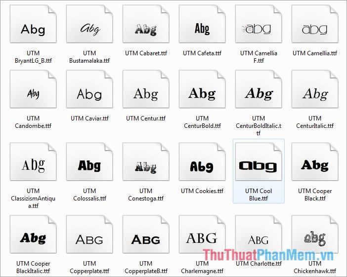 Bộ Font chữ UTM sẽ là giải pháp phù hợp cho bạn nếu bạn đang tìm kiếm một bộ font chữ đẹp, dễ đọc và tương thích với nhiều kiểu chữ. Được thiết kế bởi những người có kinh nghiệm, bộ Font chữ UTM đảm bảo tăng cường khả năng thẩm mỹ cho hình ảnh của bạn!