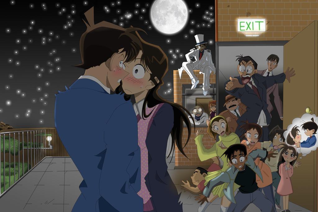 Hình ảnh Ran và Shinichi hôn nhau cực hài