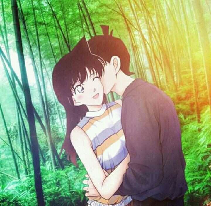 Ảnh Shinichi hôn Ran đẹp quá