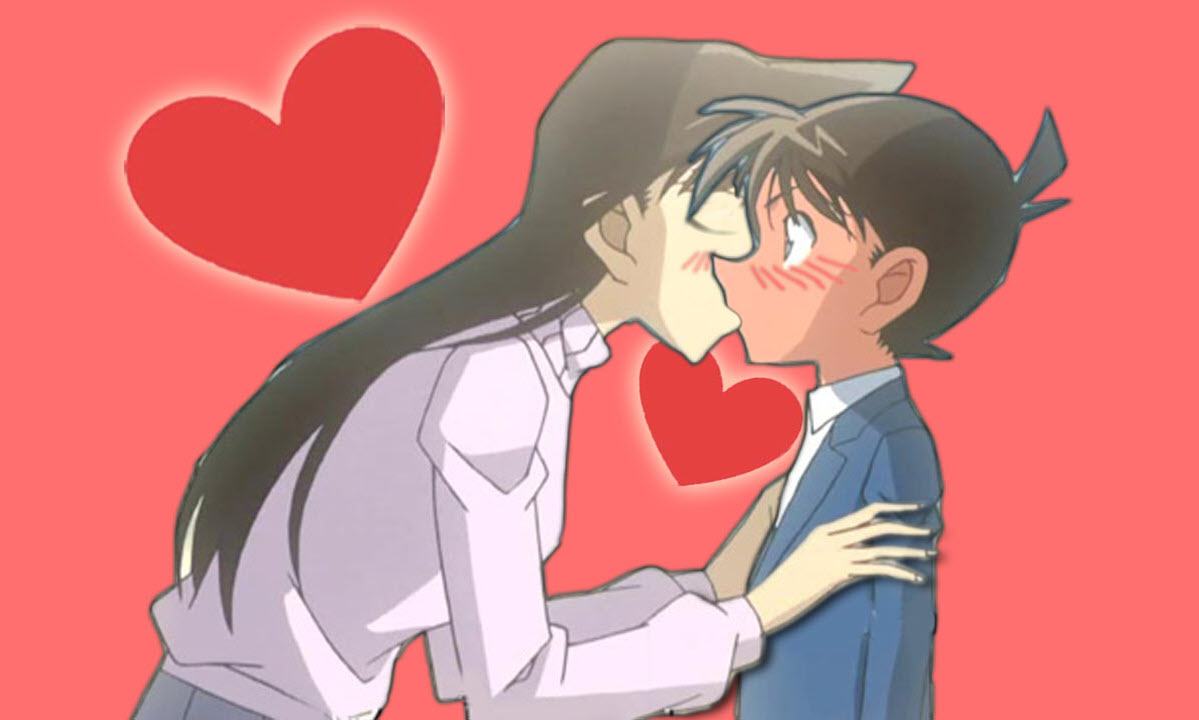 Ran hôn Shinichi dễ thương và đáng yêu
