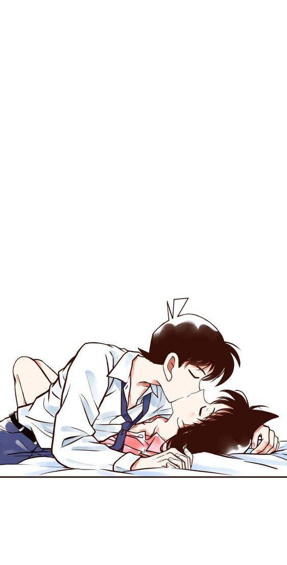 Ảnh Shinichi và Ran hôn nhau đẹp quá