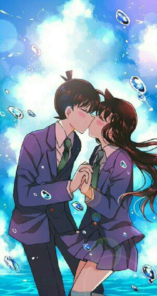 Hình nền nụ hôn Shinichi và Ran cho điện thoại