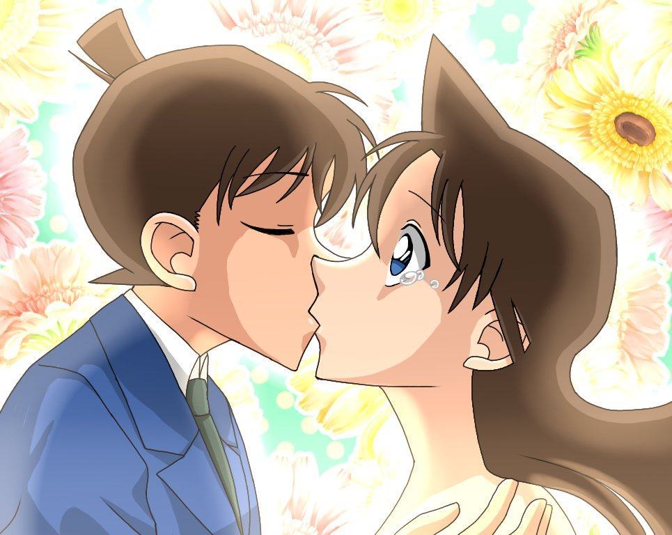 Shinichi và Ran hôn Fanart