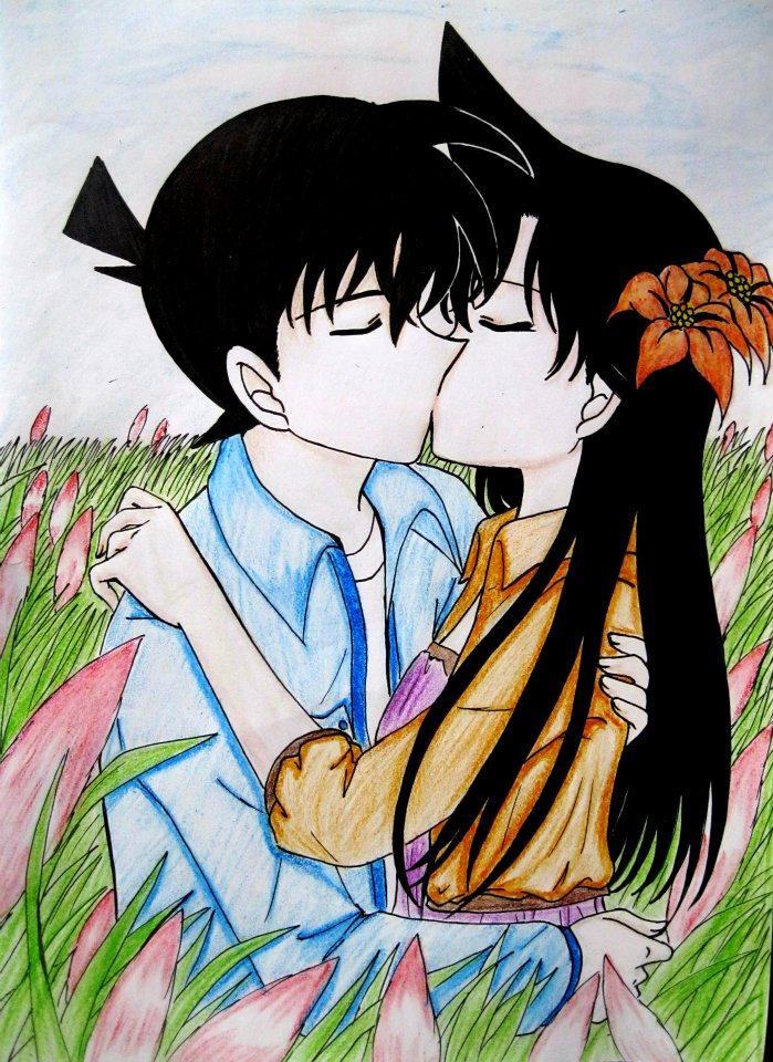 Bức vẽ Shinichi và Ran hôn nhau