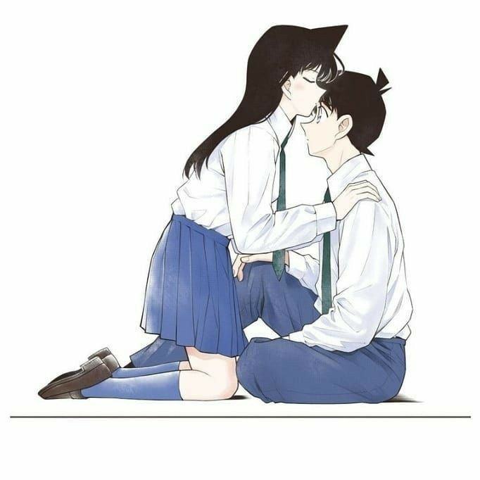 Ảnh Shinichi và Ran hôn nhau