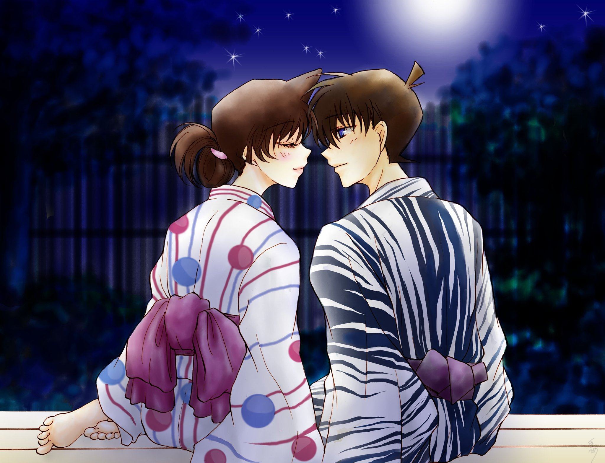 Shinichi và Ran có một nụ hôn đẹp