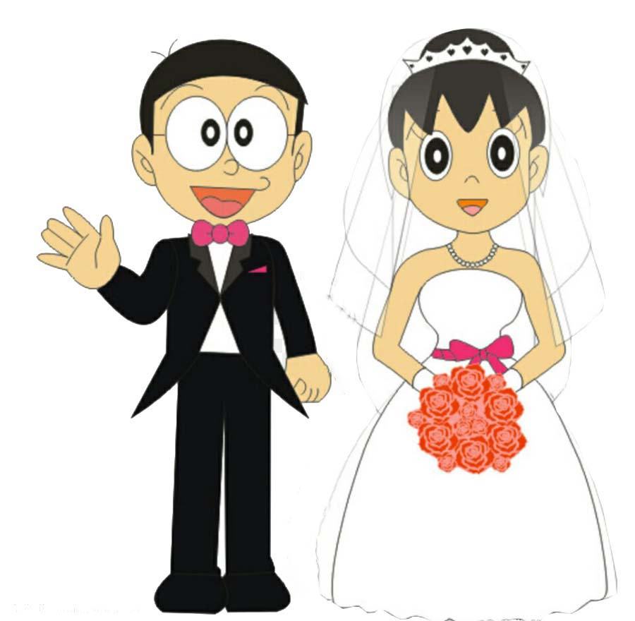 Hình ảnh nobita và xuka kết hôn