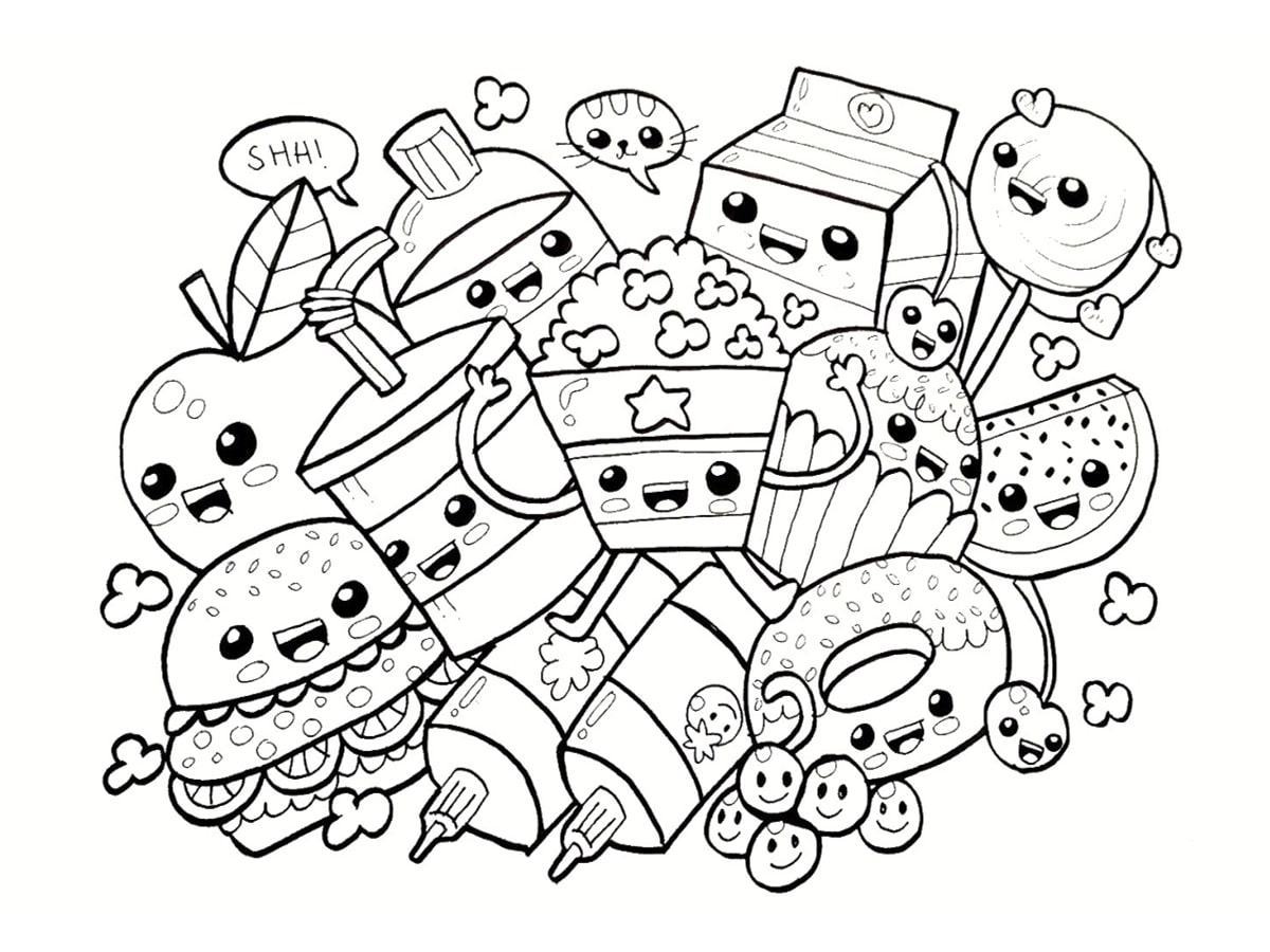 Coloriage Aliments Kawaii