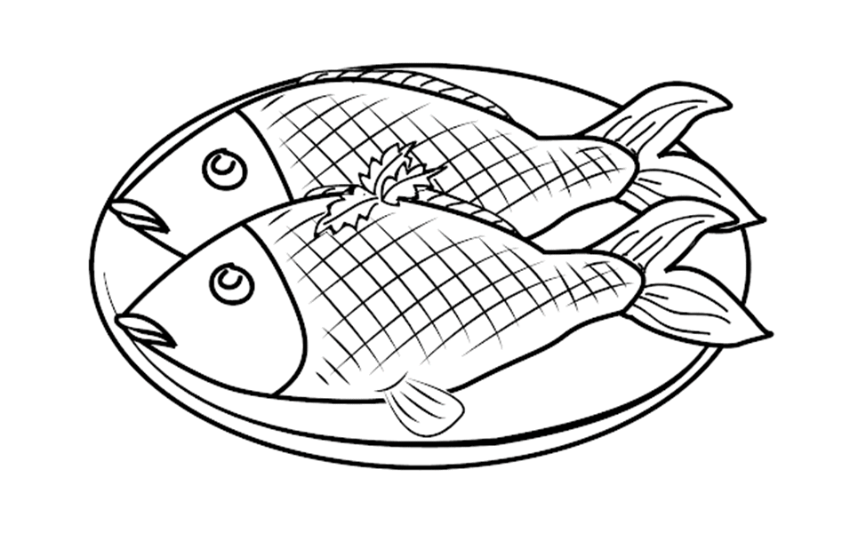 Tranh tô màu con cá chiên đơn giản
