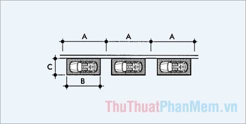 Kích thước của bãi đậu xe song song