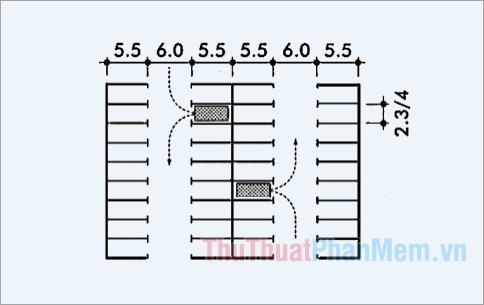 Kích thước bãi đậu xe phổ biến nhất