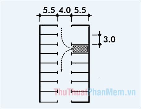 Kích thước bãi đậu xe bố trí bãi đậu xe rộng với lối đi hẹp