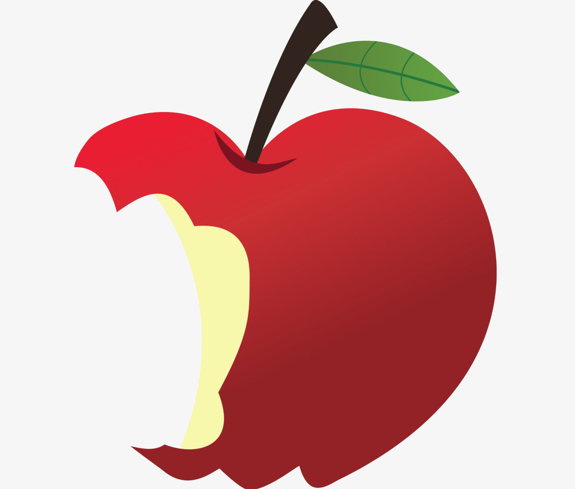 Hình ảnh của một quả táo hoạt hình với một vết cắn