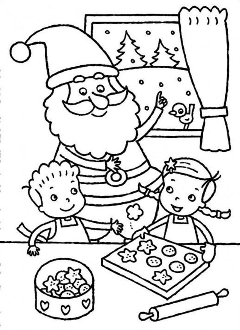 Hình ảnh ông già Noel với bánh quy và các em nhỏ đẹp nhất