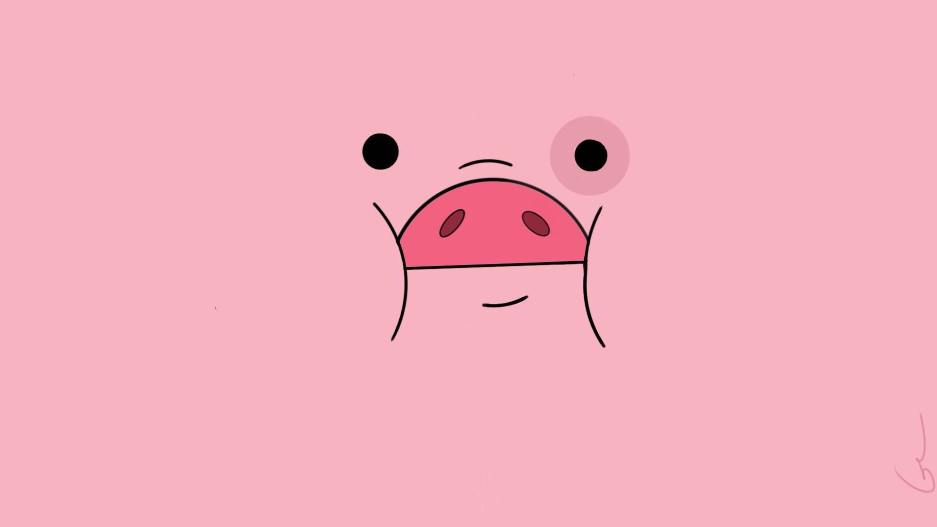 Hình nền con lợn dễ thương, dễ thương và đơn giản cho desktop