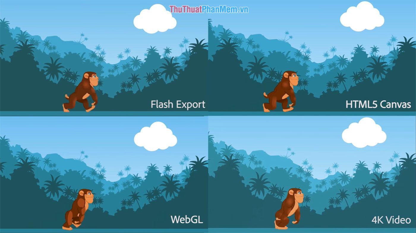 Hỗ trợ lưu trữ ở nhiều định dạng HTML5, WebGL, Vector
