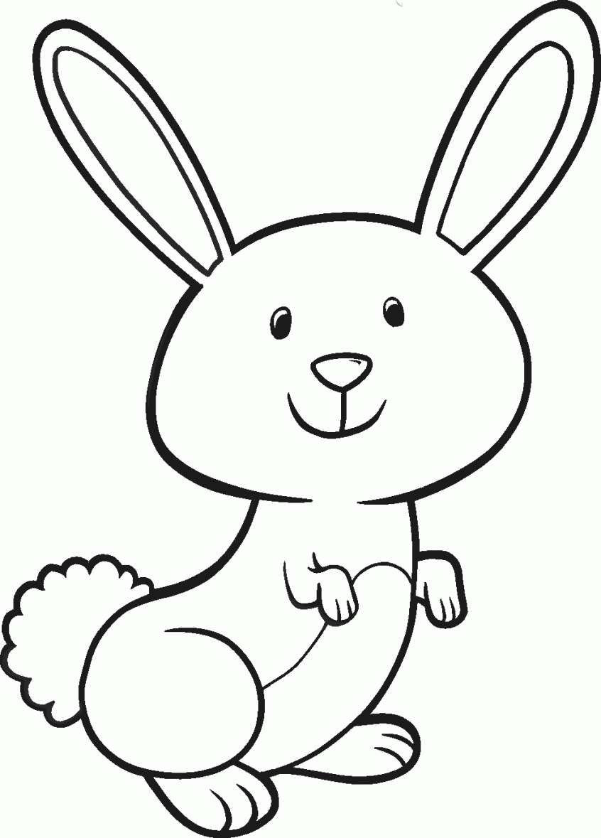 Tranh tô màu con thỏ hoạt hình