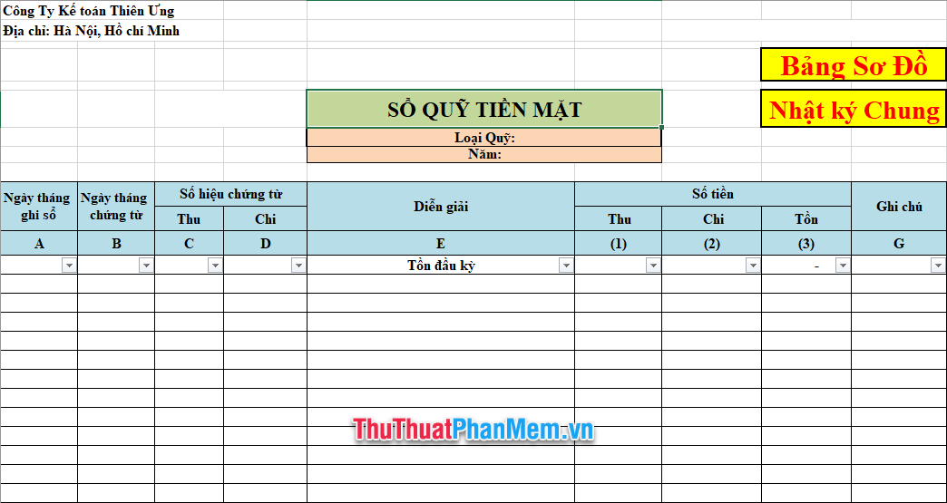 File excel sổ quỹ tiền mặt demo mẫu 3