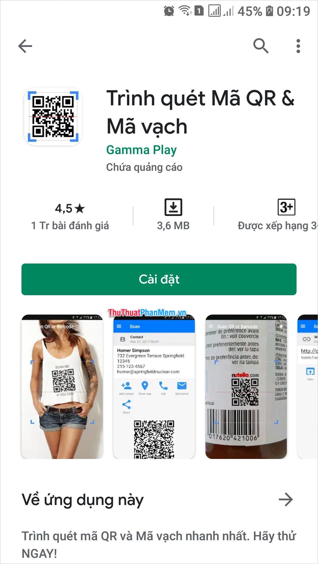 Cài đặt QR & Máy quét mã vạch