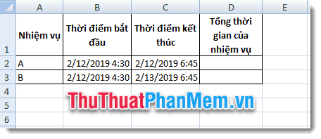 Tính thời gian cần thiết để hoàn thành công việc