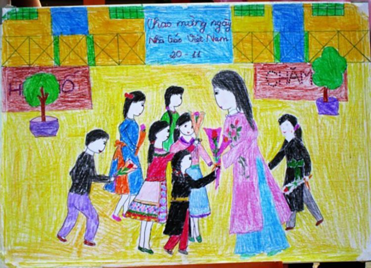 Vẽ tranh về chủ đề học tập chào mừng ngày nhà giáo Việt Nam