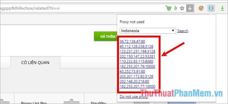Danh sách địa chỉ Proxy của đất nước Indonesia