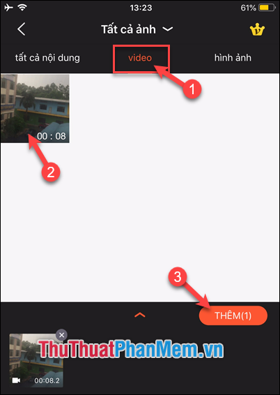 Chọn Thêm video vào