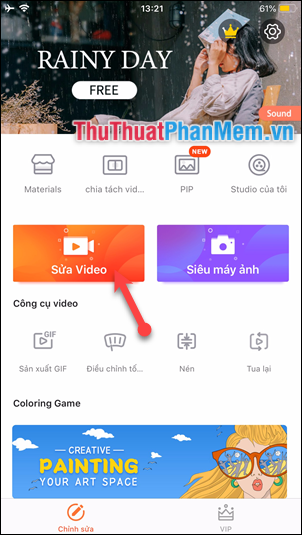 Chọn Chỉnh sửa video