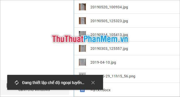 Thiết lập chế độ ngoại tuyến