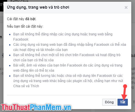 Chọn Tắt