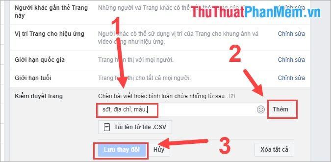 Chọn Lưu thay đổi