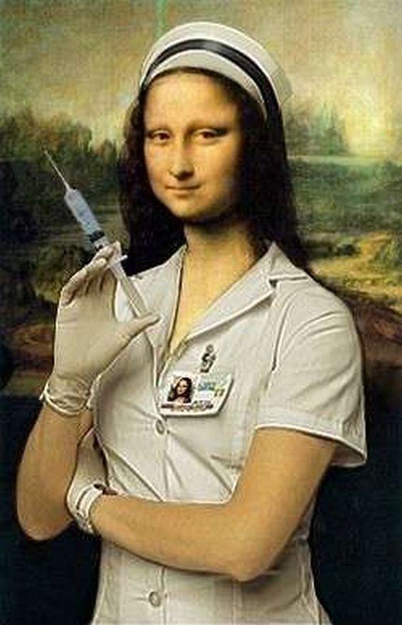 Hình ảnh Mona Lisa trở thành y tá hài hước