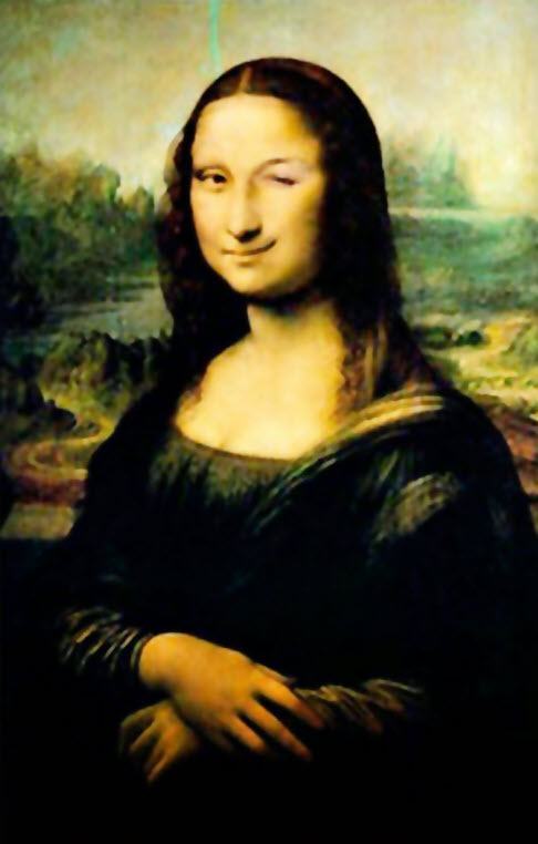 Hình ảnh ngộ nghĩnh Mona Lisa nháy mắt