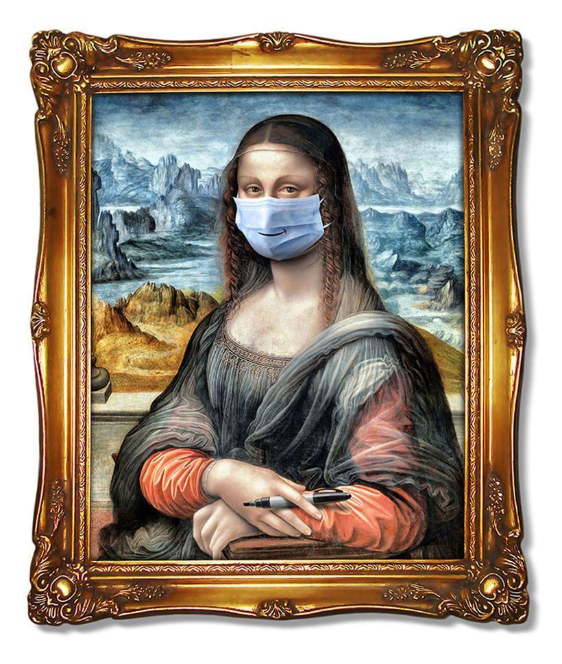 Hình ảnh chế Mona Lisa thời Covid cực hài hước