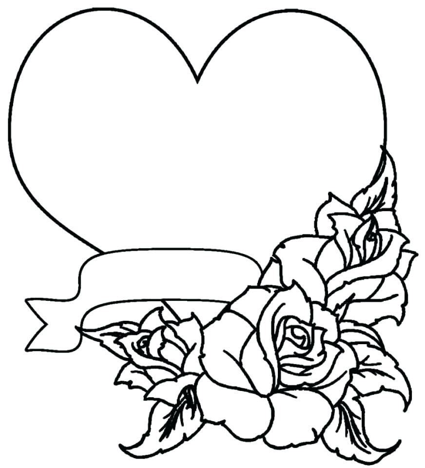 Tranh tô màu trái tim và hoa hồng đẹp nhất