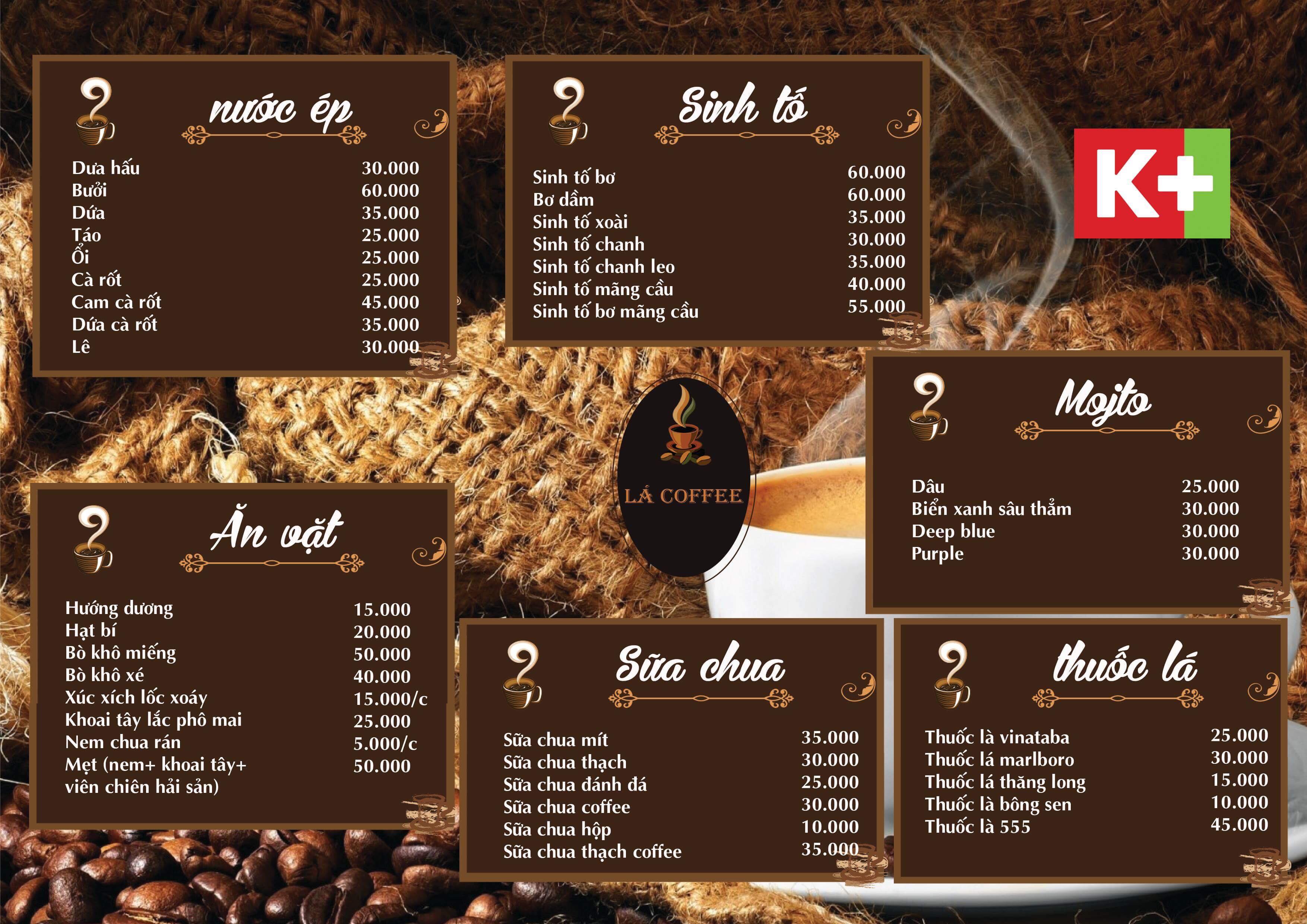 Mẫu menu cafe đẹp và độc đáo