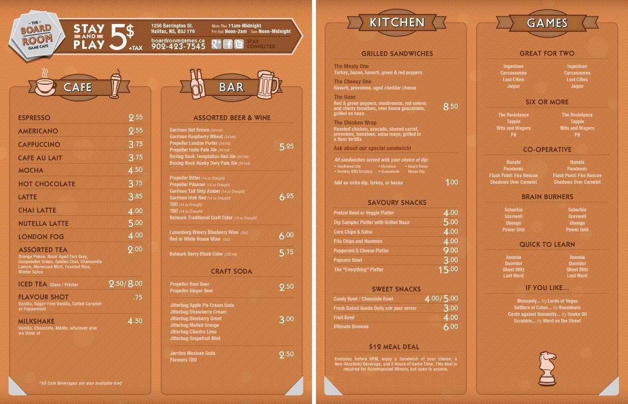 Mẫu menu cafe tiếng anh