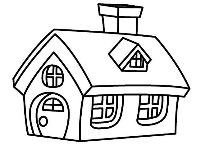 Pictures for children to practice coloring house theme