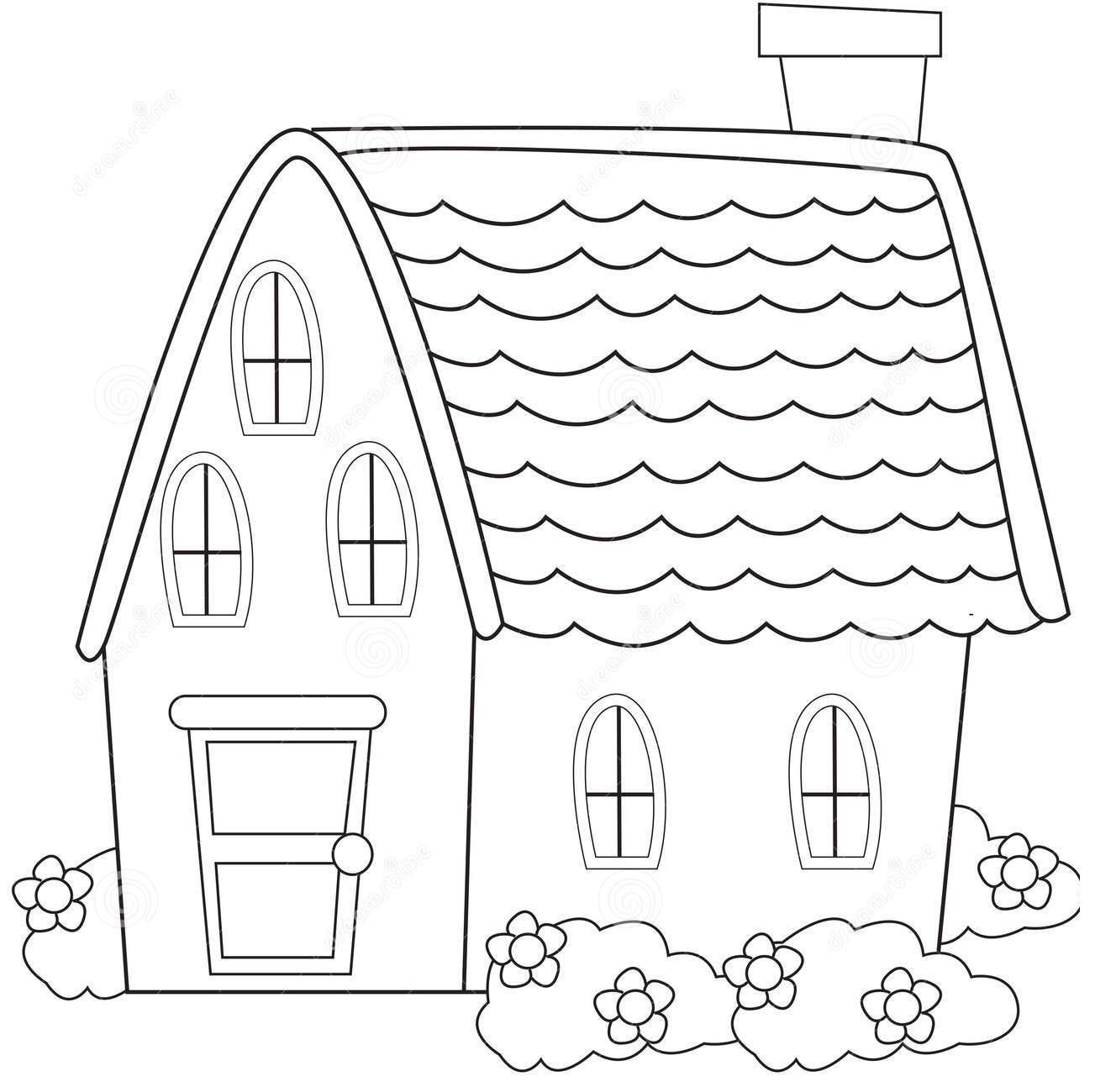 Beautiful house coloring page