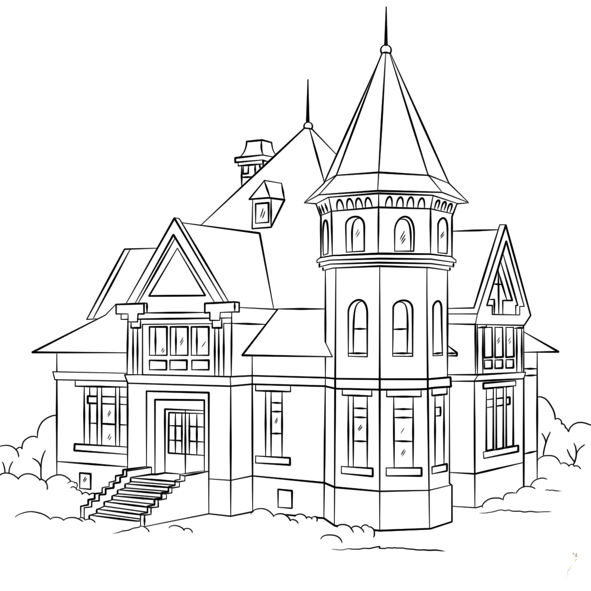 Simple house coloring book