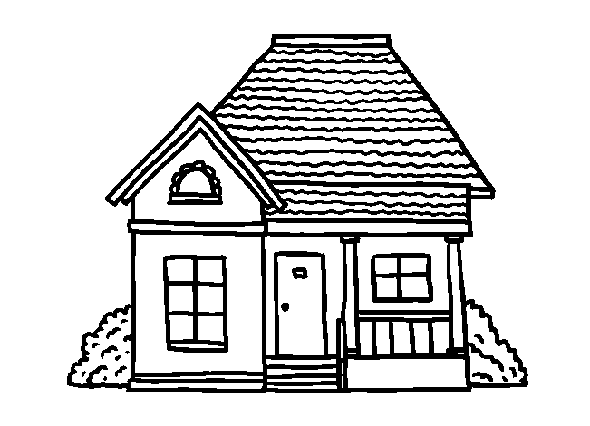 Coloring beautiful house for baby