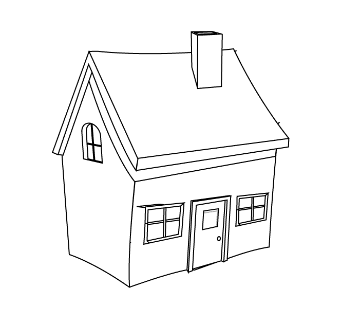 Coloring house for kids to practice coloring