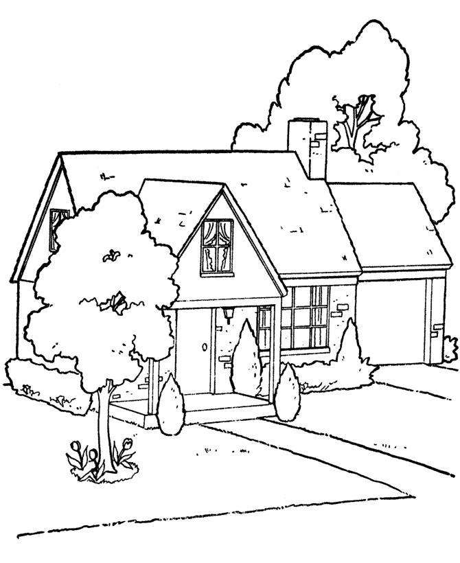 Painting for kids to practice coloring house theme