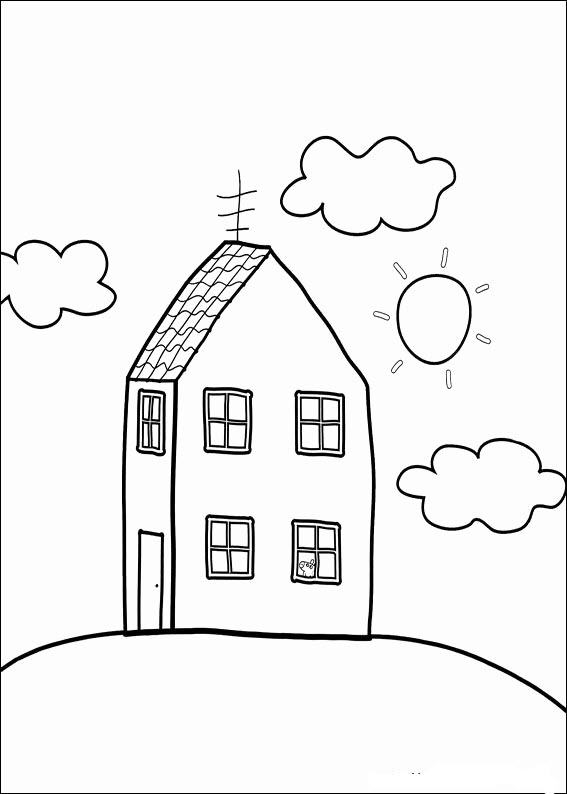 Painting for kids to practice coloring house