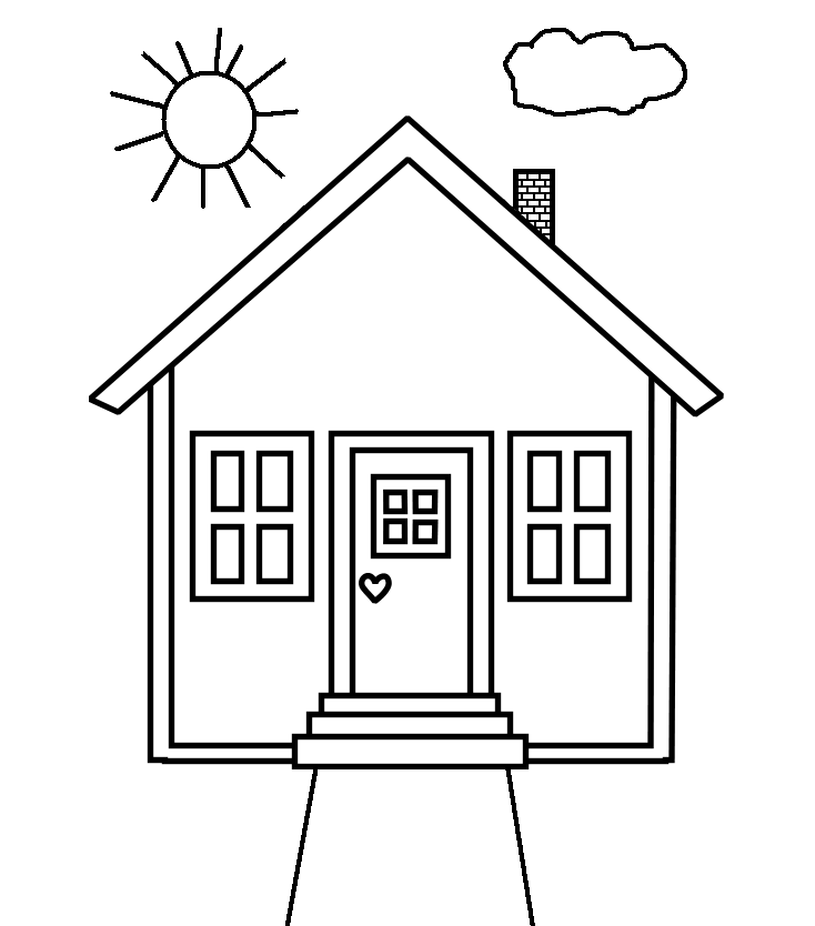 Painting a house for kids to color