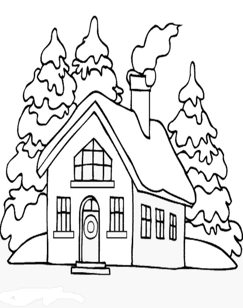 Coloring picture for kids house