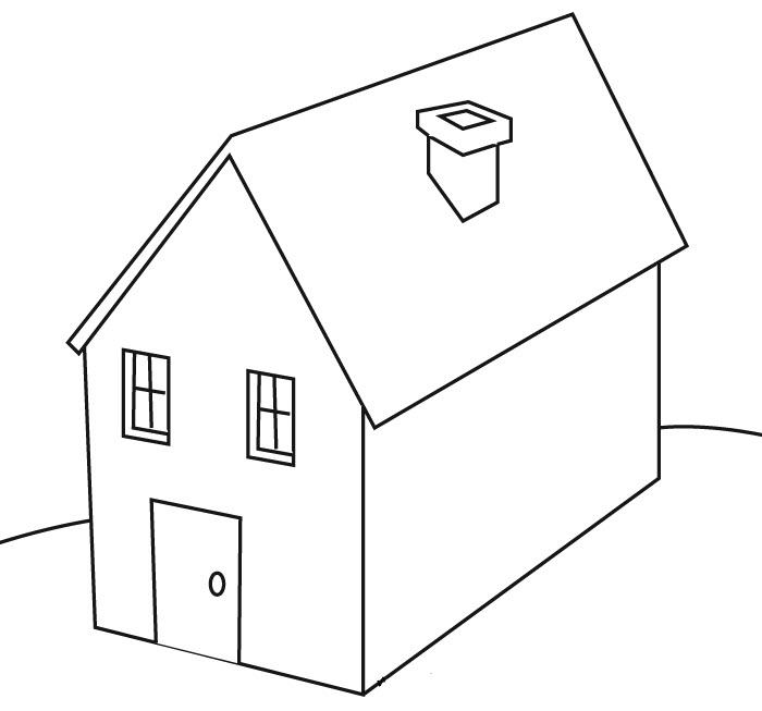 Beautiful house coloring page (2)